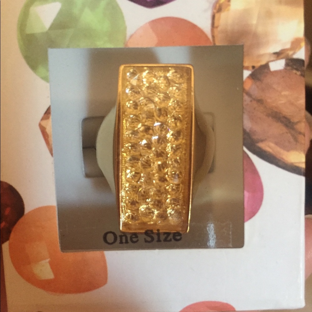 Sale Swarovski crystal bling ring gold color - Picture 2 of 7